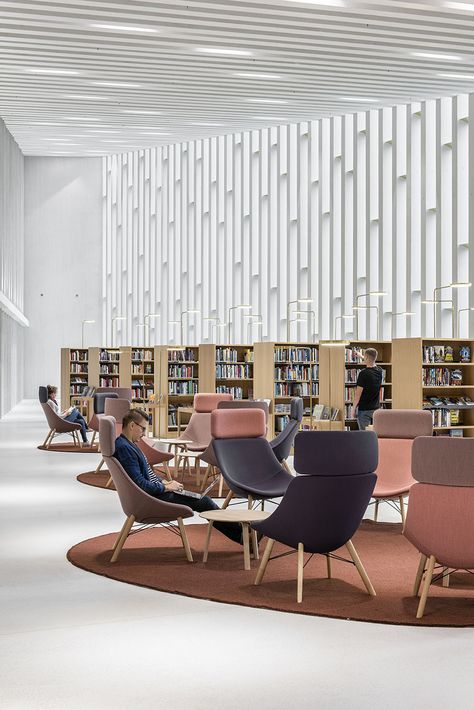 Public Library Interior Design, Public Library Interior, Library Interior Design, Library Interior, Library Pictures, Timber Walls, Modern Library, Haikou, Architecture Magazines