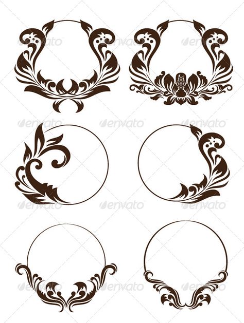 Blog Template Design, Quote Template Design, Oni Tattoo, Natural Ornaments, Circle Borders, Illustrated Manuscript, Ornament Vector, Flower Drawing Tutorials, Baroque Ornament