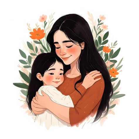 Premium Photo | A drawing of a woman holding a baby with the words quot mother quot on it Drawing On Mother, Cute Mother Daughter Drawing, Mothers Day Poster Drawing, Mothers Day Special Drawing, Baby And Mom Drawing, Mother And Two Daughters Art, Mother Holding Baby Drawing, Mother Art Drawing, Cute Mother And Daughter Drawings