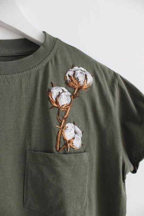 Botanical Embroidery, Embroidered Shirts, Pola Sulam, Embroidery On Clothes, 자수 디자인, Embroidered Clothes, Hand Embroidery Patterns, Embroidery Inspiration, Embroidered Tshirt