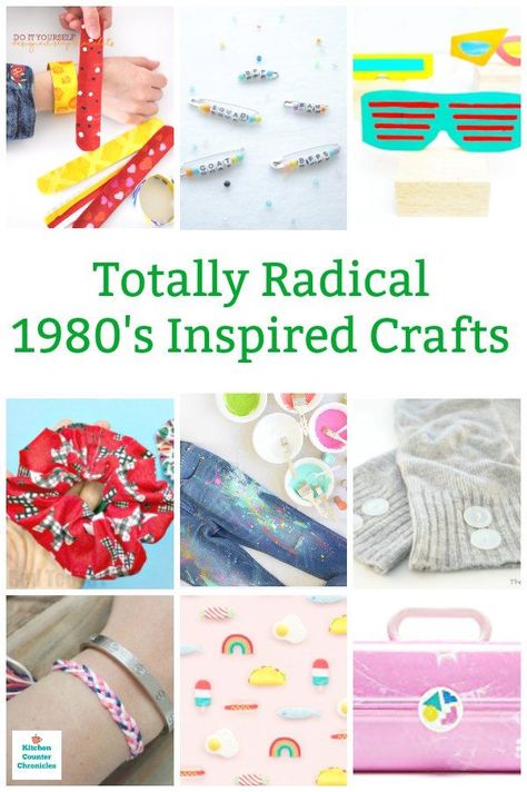 A blast from the past! Cool collection of 80's inspired craft projects...safety pins, scrunchies, splatter paint and more! Fun crafts for teens and tweens.  #1980scraftsforkids #1980scraftideas #1980sfashiondiy #craftsforteens #craftsfortweens #coolcraftsfortweens 80s Crafts Ideas, 2000s Crafts, 80s Crafts, Cool Craft Ideas, Fun Crafts For Teens, Safety Pin Crafts, 2023 Ideas, Retro Crafts, Summer Camp Crafts