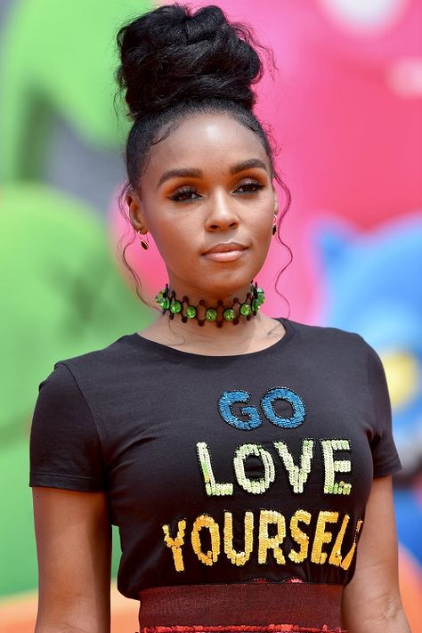 Black Women Updo Hairstyles, Black Hair Bun, Cute Bun, Cute Bun Hairstyles, Janelle Monae, Hairstyles For Black Hair, Meagan Good, Weave Ponytail Hairstyles, Sleek Ponytail Hairstyles