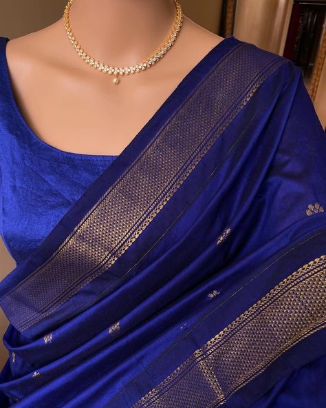 Our best seller is back in stock!! Www.thejacouture.in > Full Butta Traditional cotton silk saree > Pepsi blue cotton silk saree. . Saree Description: Pepsi blue cotton silk saree with contrast zari border and butta all over. Comes with running blouse. Saree height: 46 inches. Saree length: 5.5 meters. Blouse : 80cm Care: Normal wash. priced: 1550/- INR Shipping: We ship worldwide. Delivery time Duration: * Domestic in 4 to 6 working days. * International in 10 to 15 days Courier pa... Pepsi Blue, Royal Blue Saree, Blue Silk Saree, Simple Saree Designs, New Saree Designs, New Saree Blouse Designs, Traditional Silk Saree, Lehenga Designs Simple, Fancy Sarees Party Wear