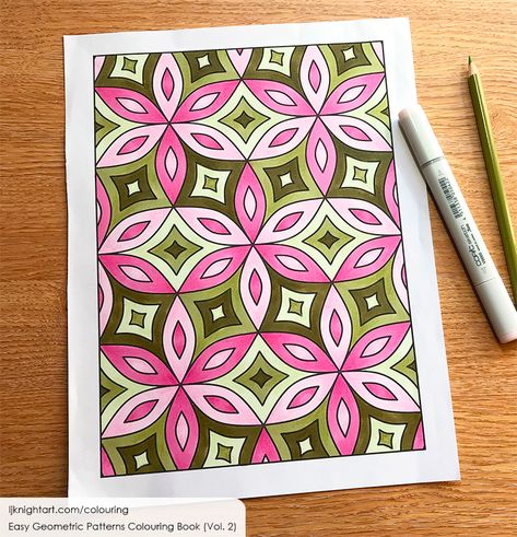 Simple geometric pattern colouring page Patterns Drawing Colourful, Geometrical Art Drawing, Geometric Designs Art Pattern, Batik Design Pattern Easy, Geometric Textile Patterns, Batik Geometris, Tessellation Patterns Geometry, Geometric Pattern Design Simple, Colorful Patterns Geometric