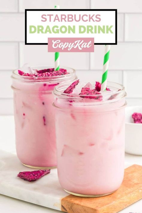 Quench your thirst with a stunning Starbucks Dragon Drink! It’s creamy with a perfect blend of tropical fruit flavors. This vibrant pink beverage is sure to delight your taste buds. Get the easy copycat recipe and find out how to make a homemade Starbucks Dragon Drink Refresher with coconut milk, mango juice, and dragon fruit. Save money with a DIY Dragon Drink and enjoy one any time you have a craving. Starbucks Dragon Drink Recipe, Dragon Drink Recipe, Pink Drink Starbucks Recipe, Mcdonalds Sweet Tea, Dragon Fruit Drink, Dragon Drink, Pink Drink Starbucks, Coconut Milk Drink, Homemade Starbucks