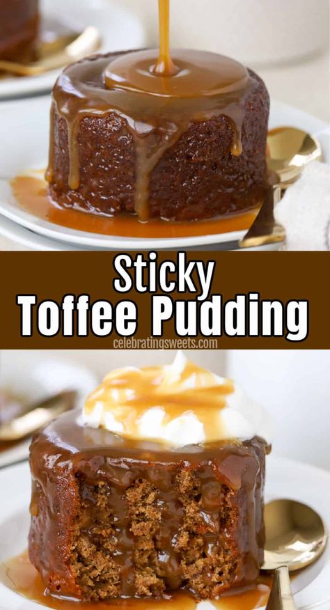 Toffee Dessert, Sticky Toffee Pudding Cake, Celebrating Sweets, Toffee Cake, Warm Desserts, British Desserts, Toffee Sauce, Sponge Cakes, Toffee Pudding