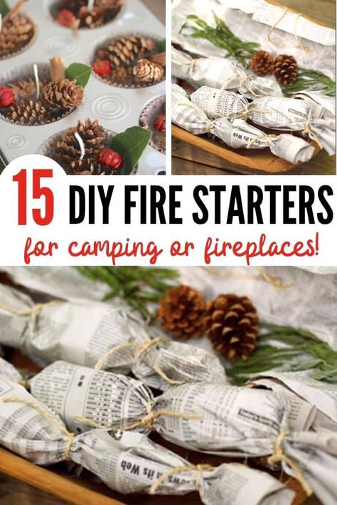 Winter Camping Food, Diy Fire Starters, Firestarters Diy, Homemade Fire Starters, Pinecone Fire Starters, Camping Fire Starters, Fire Starters Diy, Holiday Hacks, Candle Fire