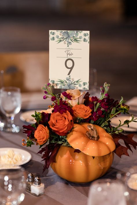 Centerpieces Wedding Autumn, Pumpkin Wedding Centerpieces Fall Decor, Table Decorations For Wedding Tables, Pumpkins For Wedding Decor, October Wedding With Pumpkins, Pumpkin Table Numbers Wedding, Fall Wedding Table Decor Pumpkins, Fall Wedding Centerpieces With Pumpkins Wedding Table Decor, Fall Wedding Activities Receptions