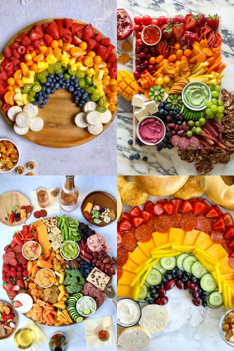 Rainbow Charcuterie Board Ideas: Adding a Splash of Color to Your Spread Rainbow Food Tray, Rainbow Finger Food, Rainbow Fruit Charcuterie Board, Rainbow Food Board Ideas, Rainbow Grazing Board, Rainbow Fruit And Veggie Trays, Rainbow Party For Adults, Rainbow Charcuterie Board Ideas, Charcuterie Board Rainbow