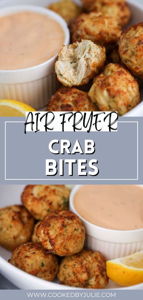 Crab Cake Balls, Crab Bites Recipe, Lump Crab Recipes, Lump Crab Meat Recipes, Crab Bites, Air Fryer Crab, Crab Appetizer, Lump Crab Meat, Crab Meat Recipes