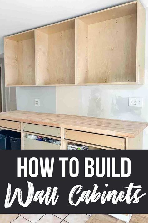 Diy Kitchen Storage Cabinets Freestanding, Budget Built Ins, How To Build A Bathroom Cabinet, Plywood Cabinets Diy, Adding More Cabinets To Kitchen, Diy Modern Kitchen Cabinets, How To Build Your Own Cabinets, Wall Cabinets Laundry Room, Diy Island Cabinets