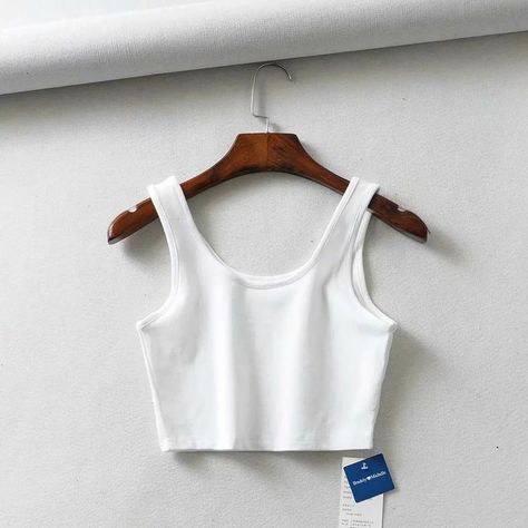 Compression Tank Top, Party Crop Tops, Colorful Crop Tops, Summer Crop Tops, Cropped Tops, Vintage Grunge, Active Wear Outfits, Solid Clothes, Cropped Style