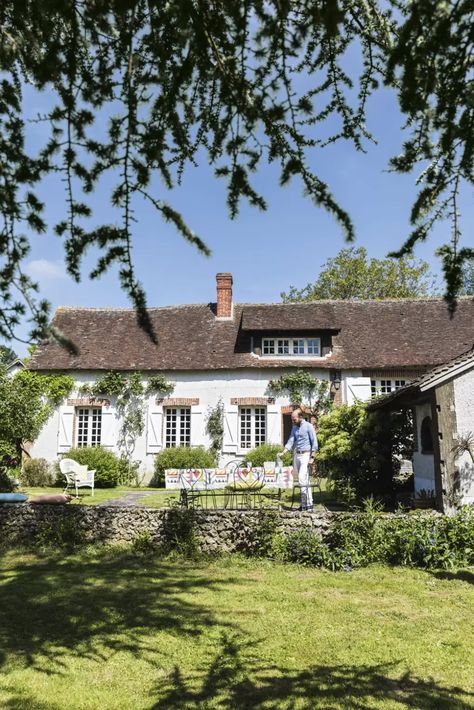 Pierre Frey Normandy house | House & Garden French Country Home Interiors, French Country Interiors, Mustard Yellow Walls, Blue Mosaic Tile, Garden Workshops, Country House Interior, Country Interior, London House, Simple Furniture