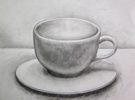 "Coffee Mug"  8 x 10  graphite Still Life Pencil Shading, Easy Still Life Drawing, Drawing Cup, Coffee Cup Drawing, Graphite Illustration, Mug Drawing, Shading Drawing, Life Sketch, Pencil Shading