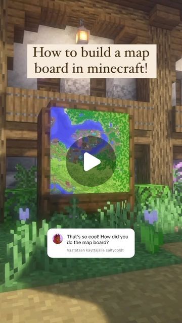 Minecraft Quest Board, Minecraft Map Design, Minecraft Map Wall Ideas, Minecraft Dig Site, How To Make A Big Map In Minecraft, Minecraft Quick Builds, What To Build In Minecraft Creative, Minecraft Map Art Ideas, Things To Add To Ur Minecraft World