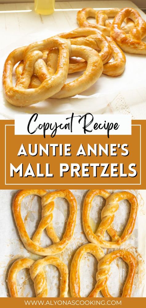 This is an exact copycat recipe of Auntie Anne’s Mall Pretzels! These soft pretzels taste just like what you can find in your local mall pretzel store. The best way to enjoy this buttery and soft pretzel is to dip it into warm cheddar cheese sauce or make your own sweet mustard dip! Mall Pretzels, Auntie Anne, Pretzel Recipe, Mustard Dip, Soft Pretzel Recipe, Cheddar Cheese Sauce, Homemade Soft Pretzels, Homemade Bread Recipes Easy, Soft Pretzel