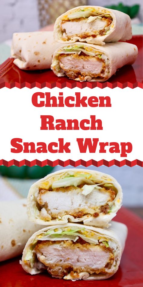 These Chicken Ranch Snack Wraps are an easy Mcdonald's copycat recipe that is perfect for a snack or a light lunch. These quick and easy snacks use frozen chicken strips for convenience and are easily customizable. Snack Wrap Mcdonalds, Mcdonalds Copycat Recipes, Chicken Snack Wrap, Snack Wraps, Quick And Easy Snacks, Crispy Chicken Wraps, Mcdonalds Chicken, Chicken Tortilla Soup Easy, Snack Wrap