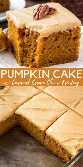 Best Pumpkin Cake, Caramel Cream Cheese Frosting, Pumpkin Cake Recipe, Wallpaper Food, Cake With Caramel, Pumpkin Recipes Easy, Pumpkin Cake Recipes, Caramel Cream, Torte Cupcake