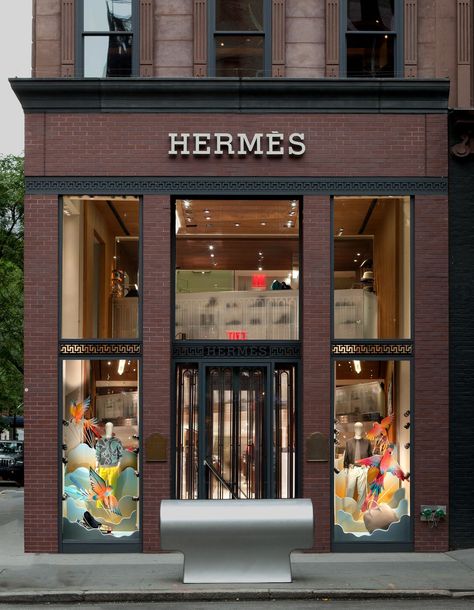 Commercial Interiors Office, Japanese Exterior, Vitrine Design, Hotel Bedroom Design, Hermes Store, Paris Store, Retail Store Interior Design, Shop Facade, Jewelry Store Design