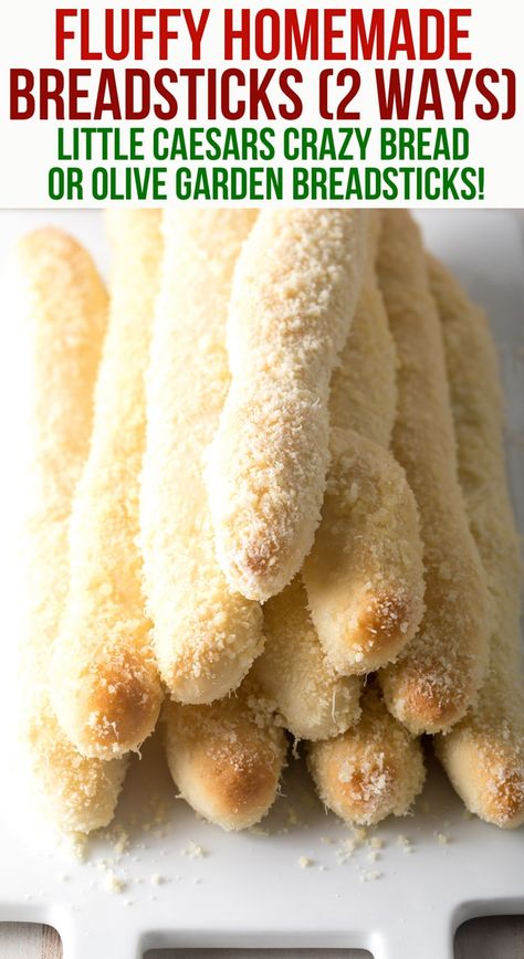 Homemade Breadsticks Recipe (Crazy Bread) - This recipe is so soft and easy to make. Try it two ways, as perfect Copycat Little Caesars Crazy Bread, OR as Olive Garden Breadsticks! #aspicyperspective #homemadebreadsticks #crazybread #littlecaesars #copycatrecipe #olivegarden #breadsticks #breadstickrecipe #crazybreadrecipe #sidedish #appetizer #bread rn Easy Breadstick Recipe No Yeast, Dipping Bread Recipe, Little Caesars Crazy Bread, Breadstick Recipe, Appetizer Bread, Crazy Bread, Olive Garden Breadsticks, Homemade Breadsticks, Breadsticks Recipe