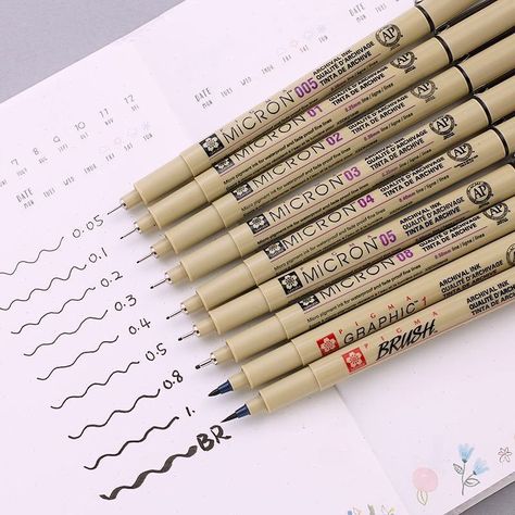 STATIONERY | CLOUDMYMIND 🌤 on Instagram: “Look what’s been added to the shop! “Sakura Pigma Micron Pens! 🖊” I use these daily and they are sooooo nice ☺️ #stationery #planner #bujo…” Needle Drawing, Micron Pen Art, Sakura Pens, Sakura Pigma Micron, Brush Pen Art, Micron Pen, Art Markers, Brush Art, Brush Drawing