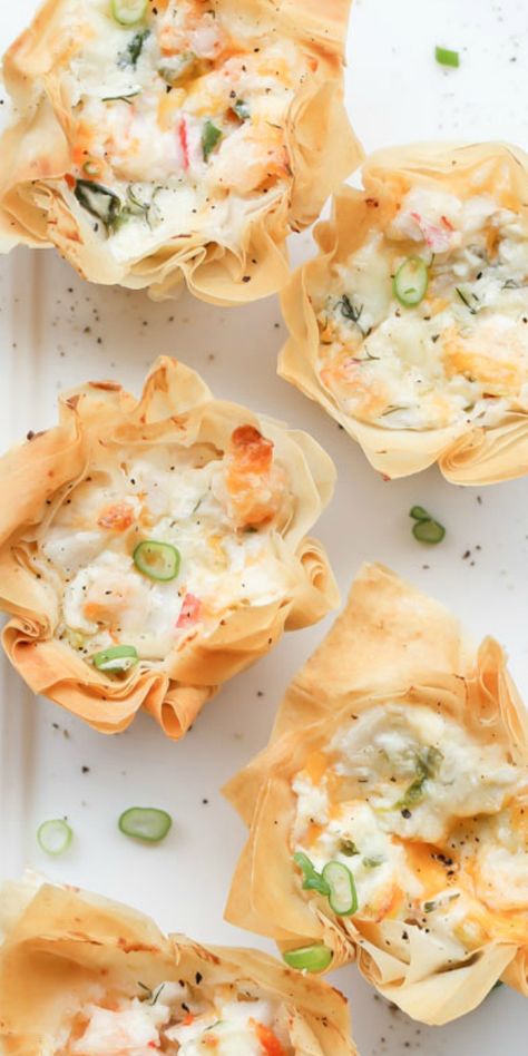 Fingerfood Recipes, Appetizers Seafood, Appetizers Ideas, Entertaining Appetizers, Phyllo Cups, Best Appetizer Recipes, Finger Foods Easy, Seafood Appetizers, Crab Recipes