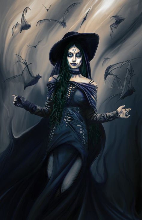 Bat Witch by https://www.deviantart.com/kenkokoszka on @DeviantArt Witch Artwork, Witch Pictures, Witchy Art, Horror Vintage, Fantasy Witch, Witch Tattoo, Evil Witch, Dark Witch, Witch Girl