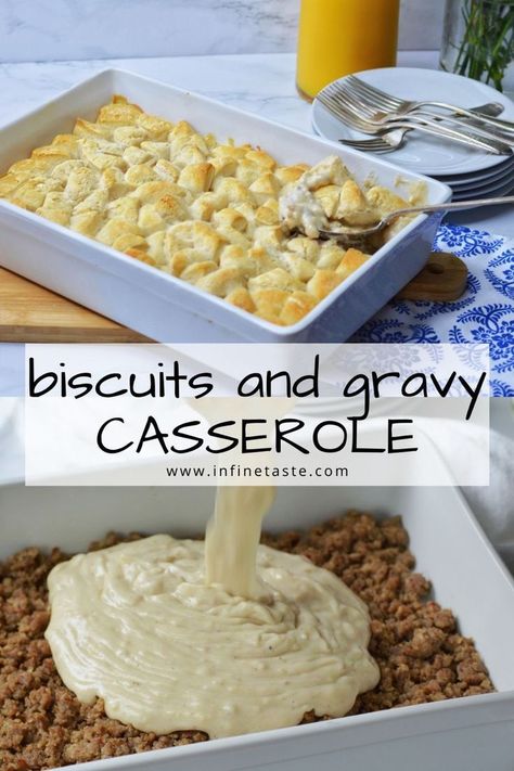 Recipe Breakfast Casserole, Soft Biscuits, Gravy Biscuits, Gravy Casserole, Biscuits And Gravy Casserole, Easy Breakfast Recipes, Casserole Easy, Breakfast Casserole Easy, Recipe Breakfast