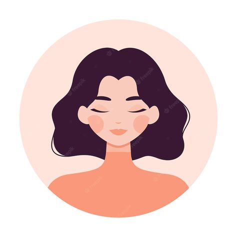 Cartoon Woman Face, Vector Woman Illustration, Profile Illustration Face, Women Illustration Art Faces, Back Of The Head Drawing, Woman Profile Illustration, Mom Profile Picture, Women Drawing Easy, Simple Face Illustration