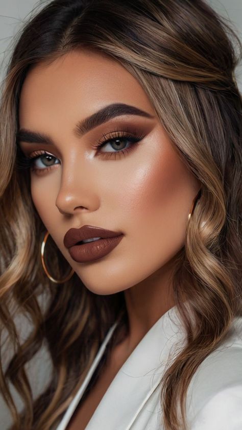 Bronze Wedding Makeup Look, Natural Fall Makeup Looks, Graduation Makeup Looks, Champagne Makeup Look, Nighttime Makeup, Glamorous Makeup Looks, Baby Shower Makeup, Fall Makeup Natural, Glam Bride Makeup