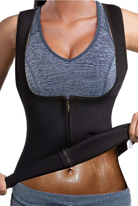 With this extremely soft and lightweight waist trainer you can add a killer fat burner to any workout and and sweat out all that water weight speeding up your fitness journey. Sauna Suit Workout, Sweat Waist Trainer, Waist Trainer Workout, Best Waist Trainer, Waist Trainer Vest, Waist Trainer Cincher, Sweat Workout, Waist Cincher Corset, Workout Results