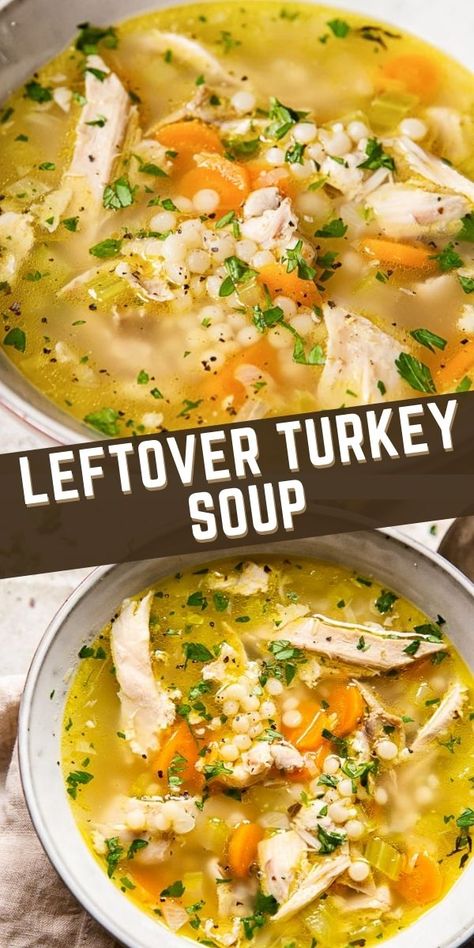 Spicy Sandwich, Leftover Turkey Soup, Turkey Soup Recipe, Leftover Turkey Recipes, Turkey Soup, Leftover Turkey, Leftovers Recipes, Easy Soups, Easy Soup Recipes