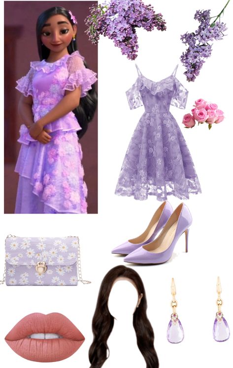 Isabela Madrigal Inspired Outfit, Encanto Dress Up Ideas, Isabella Encanto Disneybound, Encanto Theme Party Outfit, Isabella Disneybound, Encanto Family Costume, Encanto Inspired Outfits, Encanto Outfit Ideas, Encanto Outfits