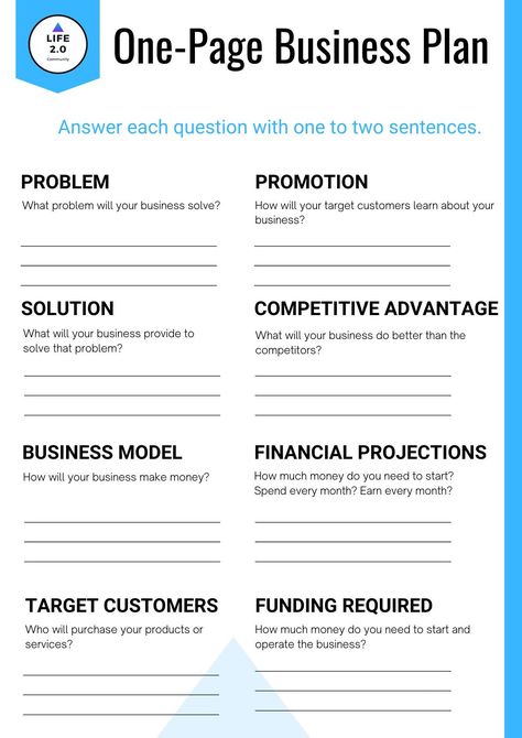 One page business plan template to get your idea off the ground. Print out this business planner pdf and start today. Business Idea Planner, Starting A Business Plan, Business Board Ideas, Business Plan Questions, Business Planning Aesthetic, How To Do A Business Plan, Starting A Web Design Business, 5 Year Business Plan, Business And Marketing