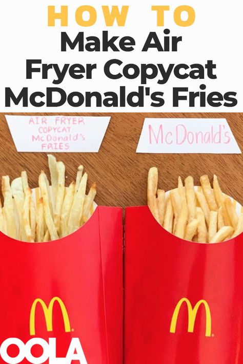 Air Fryer Copycat McDonald's Fries Diy Mcdonalds Fries, Copycat Mcdonalds Fries, Mcdonald’s French Fries, Homemade Mcdonalds Fries, Mcdonald’s Fries Recipe, Mcdonalds Fries Recipe, Mcdonald’s Fries, Fries Recipe Air Fryer, Healthy Mcdonalds