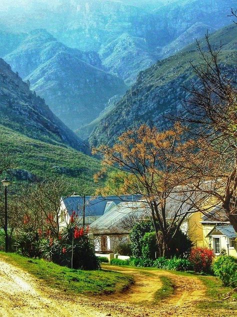 Little known places to visit in South Africa... Greyton is a small town in the Overberg area in the Western Cape, South Africa. Popular activities for tourists like Abbey Rose Restaurant, Boesmanskloof Hiking Trail and many more...#naturalbeauty #mountains  #stopover #affordable #southafrica #photosafari #tourism #extremefrontiers #adventure #holiday #vacation #safari #tourist #travel #backpackers African Landscape, Africa Do Sul, South Africa Travel, Out Of Africa, Dirt Road, Hiking Trail, Western Cape, Pretoria, Southern Africa