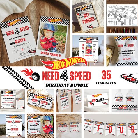 Hot Cars | Need Four Speed | Need 4 Speed | Cars Birthday Decor | Race Car Birthday | Party Decor | Birthday | Instant Download | Editable Need 4 Speed Birthday, Cars Birthday Decor, Need 4 Speed Birthday Party, Need Four Speed, Hot Wheels Themed Birthday Party, Car Birthday Party, Hot Wheels Birthday, Race Car Birthday Party, Race Car Birthday