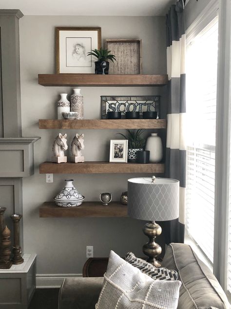 Dark wood living room