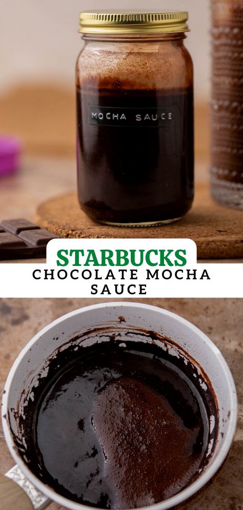 Starbucks Mocha Sauce Recipe, Chocolate Syrup For Coffee, Mocha Sauce Recipe, Mocha Sauce, Syrup For Coffee, Homemade Coffee Syrup, Homemade Mocha, Starbucks Chocolate, Mocha Drink