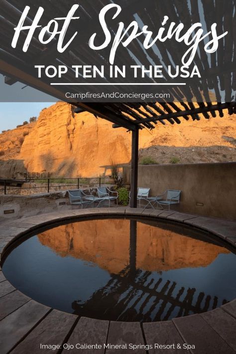 I asked several travel bloggers for their favorite hot springs resorts in the US and we came up with this list of the Ten Best Hot Springs Resorts in US #hotsprings #springs #travel #spavacation Hot Springs In The Us, Resorts In The Us, North America Travel Destinations, Spa Vacation, Usa Travel Guide, Spring Resort, Us Destinations, Destination Voyage, Usa Travel Destinations