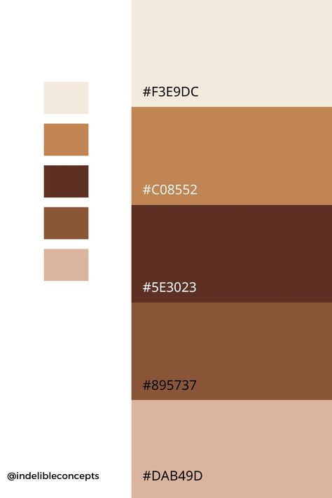 Brown Color Plattes, Light To Dark Color Palette, Warm Browns Palette, Aesthetic Brown Color Palette, Shades Of Brown Color Palette, Dark Brown Pallete Color, Chestnut Color Palette, Color Palette Chocolate Brown, Light Brown Pallete Color