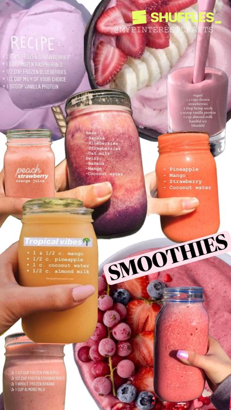 #smoothies Sommer Mad, Fun Drink Recipe, Fruit Smoothie Recipes Healthy, Easy Healthy Smoothies, Smoothie Recipes Healthy Breakfast, Smoothie Drink Recipes, Refreshing Drinks Recipes, Healthy Food Dishes, Smoothie Bowl Recipe