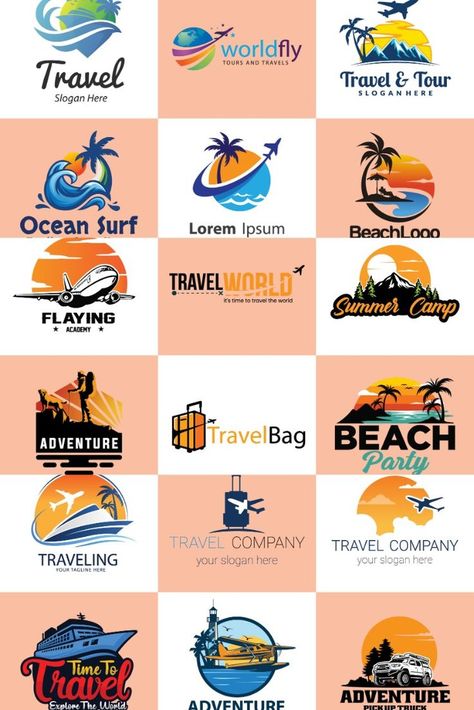 I will design travel, adventure, outdoor and travel agency logo Candle Logo Design, Travel Agency Logo, Tourism Design, Tourism Logo, Logo Design Agency, Agency Logo, Adventure Logo, Social Media Branding Design, Travel Advertising