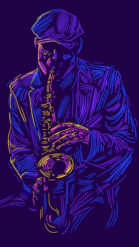 Jazz Saxophone, Saxophone Player, Color Illustration, Festival Poster, Grunge Style, Musician, Every Day, Stock Photos, Illustrations