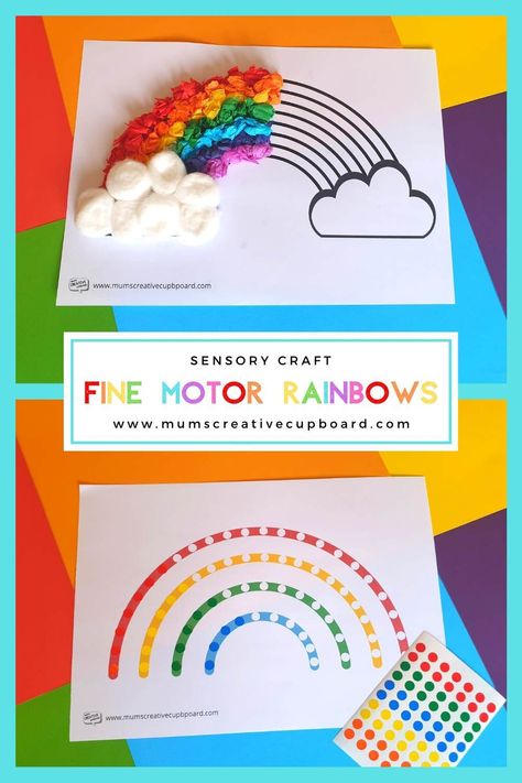 Rainbow Ideas For Preschoolers, Rainbow Art Activities For Toddlers, How To Draw A Rainbow, Rainbow Fine Motor Activities, Rainbow Crafts For Toddlers, Rainbow Preschool Activities, Tk Crafts, Easy Rainbow Craft, Recycled Crafts Kids Preschool