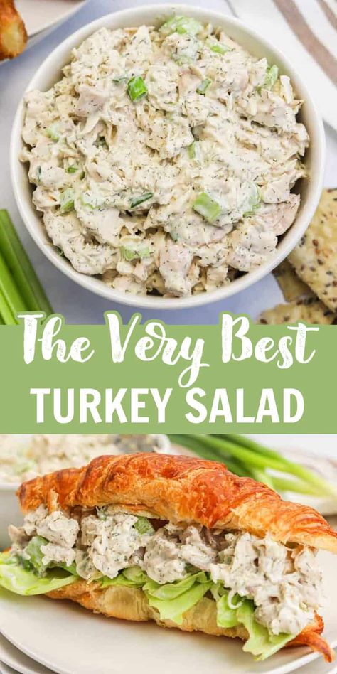 Turkey Salad Sandwich, Turkey Salad Recipe, Turkey Lunch, Turkey Lunch Meat, Turkey Sandwiches Recipes, Shredded Turkey, Turkey Salad, Deli Turkey, Leftover Turkey Recipes