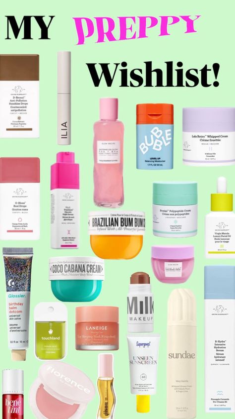 Preppy Skincare Wishlist, Preppy Skin Care, Shuffles Preppy, Preppy Makeup, Preppy Skincare, Beauty Vibes, Skincare Inspiration, Preppy Stuff, 2023 Christmas