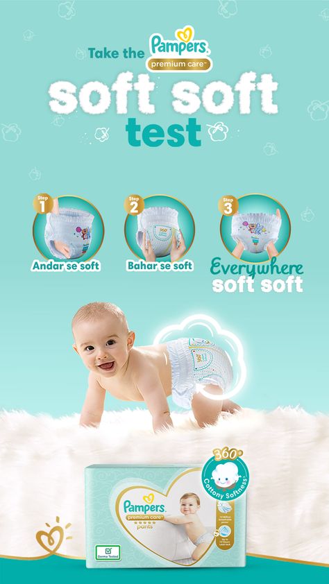 Pampers | Digital + In store campaign on Behance Diaper Ads Design, Baby Diapers Design, Kids Branding Design, Baby Ads, Pampers Swaddlers, Baby Products Packaging, Lotus Flower Art, Bumbo, Publicidad Creativa