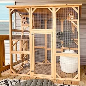 Cat Hideout, Catio Enclosure, Outside Cat Enclosure, Outdoor Cat Cage, Outside Cat House, Cat Area, Wooden Cat House, Cat Cage, Multiple Cats