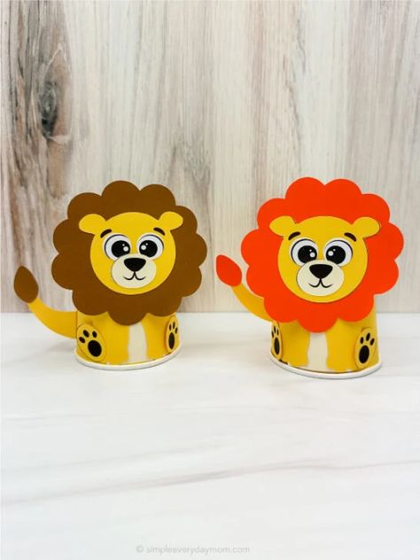 "The Lion Paper Cup Craft is an engaging and creative activity that takes learning about animals to a new level. It allows kids to transform a simple paper cup into a representation of one of the most majestic creatures in the animal kingdom - the lion. It's also an educational journey for Kids. As they assemble their lion, kids learn about this fascinating animal, its characteristics, and its place in the wild. This hands-on approach to learning helps retain information more effectively. " Lion Arts And Crafts, Paper Cup Art, Wild Animals Crafts For Kids, Animal Kingdom Activities For Kids, Wild Animals Activities For Kids, Paper Cup Crafts For Kids, Lion Art And Craft, Paper Lion Craft, Lion Crafts For Kids